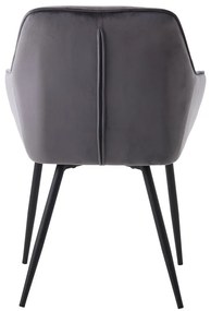 Set de scaune de sufragerie gri cu cotiere 2 buc. tapițat Nolan Square – Unique Furniture