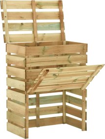 vidaXL Compostor de grădină din șipci, 80x50x100 cm, lemn pin tratat