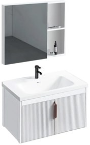 Set mobilier de baie cu lavoar Astor 60 cm Alb