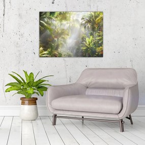 Tablou pe sticlă - Pădure tropicală (70x50 cm)