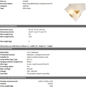 Aplica de perete design LUX Bella Bianco 114446 HZ