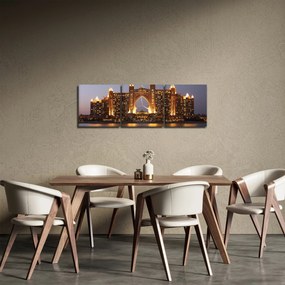 Tablou construcției în Dubai (cu ceas) (90x30 cm)