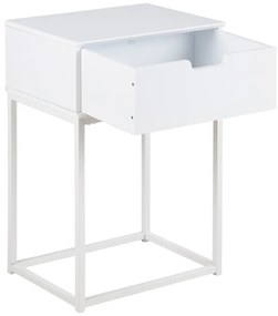 Noptieră Actona Mitra, 40 x 30 cm, alb