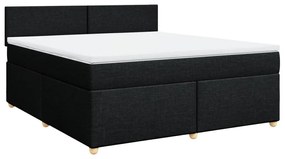 3286754 vidaXL Pat box spring cu saltea, negru, 180x200 cm, catifea