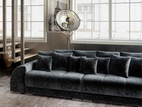 Canapea extensibilă dumonde cu 2 lăzi de depozitare si sezut confortabil din spuma high-density, Verona Euphoria Grafit 310x100 cm