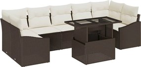 vidaXL Set de canapele pentru grădină 8 pcs Maro Rattan poli