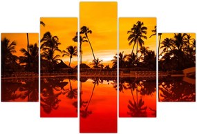 Tablou - Apus de soare deasupra rezortului (150x105 cm)