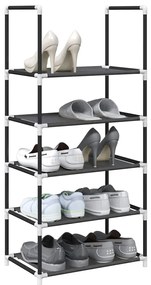 vidaXL Suport pantofi 5 niveluri, negru, 44x28x94 cm, țesătură nețesă