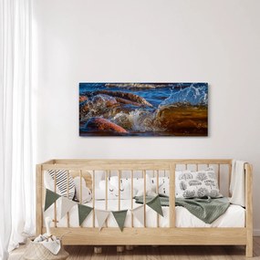 Tablou detailat - apa între pietre (120x50 cm)