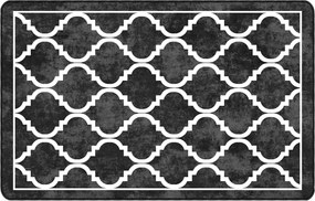 vidaXL Covor lavabil, alb și negru, 190x300 cm