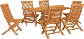 vidaXL Set mobilier grădină, 7 piese, lemn masiv de tec