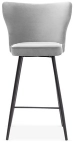 Scaun de bar Modena gri picioare negru - H60 cm