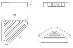 Raft de colț Smart GEDY 3283 pentru duș, 17 x 3 x17 cm, argintiu