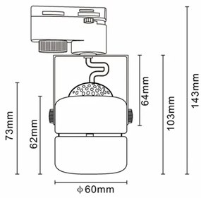Spot în sistem de șină PRAHA 3xGU10/10W/230V negru
