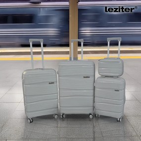 TraveLux Voyager XI gurulós bőrönd szett szürke