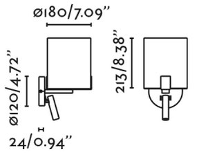 Lampă LED de perete FARO 20053 NILA 1xE27/15W/230V + LED/3W crem/negru