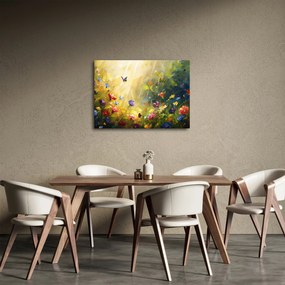 Tablou - Pajiște cu flori de primăvară, pictură (70x50 cm)