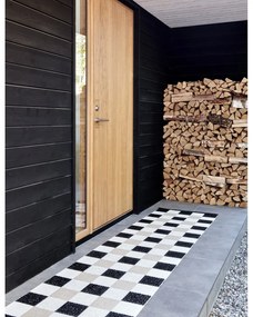 Covor tip traversă pentru interior și exterior negru/crem 70x160 cm Pix Black Vanilla – Pappelina