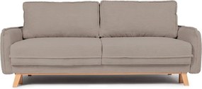 Canapea taupe extensibilă/cu spațiu de depozitare cu tapițerie din catifea reiată 218 cm Tori – Bonami Selection