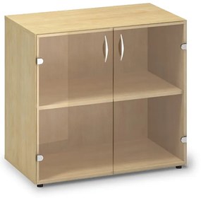 Dulap din sticlă joasă ProOffice 80 x 45,8 x 73,5 cm, pară sălbatică