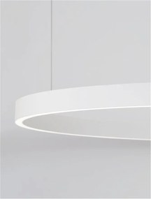 Lustra LED design circular cu iluminat sus si jos ELOWEN alb, diametru 98cm