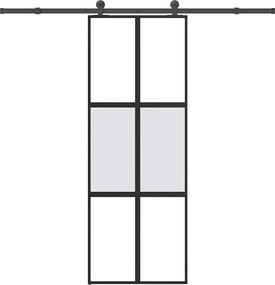 vidaXL Ușă glisantă cu set de feronerie sticlă temperată și aluminiu