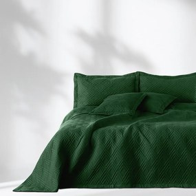 Cuvertură verde-închis matlasată din microfibră 220x240 cm Ophelia – Restilo