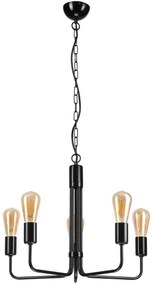 Lustră pe lanț TIFFANY 5xE27/60W/230V neagră