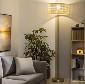 Brilagi - Lampă de podea LED CERIA 1xE27/20W/230V Ø 25 cm bambus/auriu