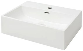 Chiuveta baie, orificiu robinet, alb, 51,5x38,5x15 cm, ceramica 51.5 x 38.5 x 15 cm
