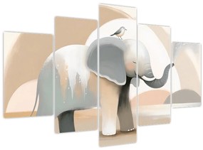 Tablou - Elefant în culori pastel (150x105 cm)