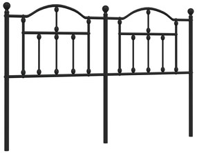 353471 vidaXL Tăblie de pat metalică, negru, 135 cm