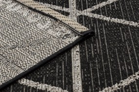 Covor sisal Floorlux 20508 negru si argint Triunghiuri