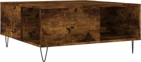vidaXL Măsuță de cafea, stejar afumat, 80x80x36,5 cm, lemn prelucrat