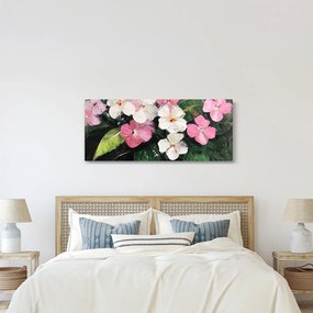 Tablou - Flori roz și albe (120x50 cm)