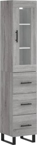 vidaXL Dulap înalt, gri sonoma, 34,5x34x180 cm, lemn prelucrat