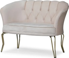 Fotoliu VIiena, scaun,bej-auriu, picioare  metal auriu, Homs