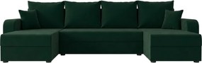 Coltar extensibil in forma de U VALERIO, verde inchis, 305x140 cm