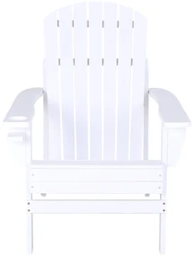 Outsunny Scaun de Gradina Adirondack din Lemn Alb 97x72.5x93cm