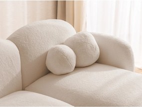 Colțar maro deschis cu tapițerie din țesătură bouclé (cu colț pe partea dreaptă/cu șezlong) Orbit – Ropez