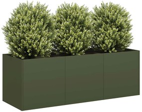 vidaXL Jardinieră verde măsline 120x40x40 cm oțel laminat la rece