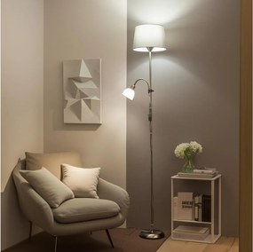 Brilagi - Lampă de podea CERIA 1xE27/100W/230V + 1xE14/25W crom mat/gri