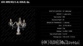 Veioza 3 brate cristal Bohemia S31 009/03/1-A
