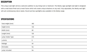 Aplica de perete cu spot directionabil Meshy