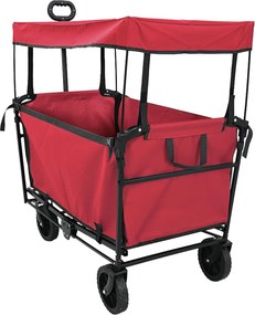 vidaXL Trolley Manevrabil Pliabil Manual Roșu 105 x 56.5 x 116 cm