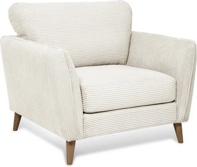 Fotoliu alb cu tapițerie din catifea reiată Paris – Scandic