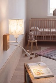 Brilagi - lampă LED Flex. BOBO WOOD 1xE27/25W/230V + LED/3W stejar/alb/iepurași