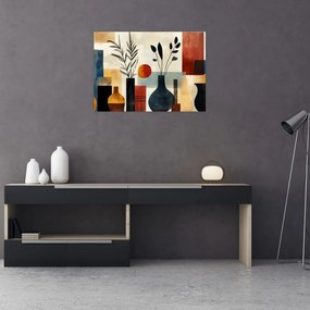 Tablou pe sticlă - Vaze cubiste (70x50 cm)