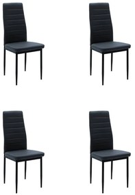 Set 4 Scaune Bucatarie/Dining Kleo 2 Piele Ecologica Gri Antracit