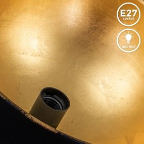 Plafonieră B.K. Licht 1322 1xE27/60W/230V negru/auriu